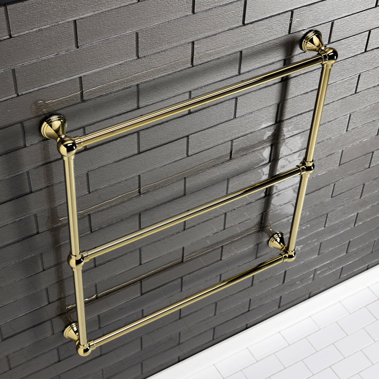 Polished Brass 30-Inch Wall Mounted 3-Bar Towel Rack