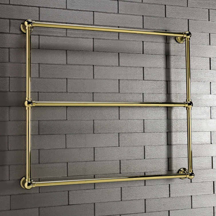 Maximilien Polished Brass 36-Inch Wall Mounted 3-Bar Towel Rack