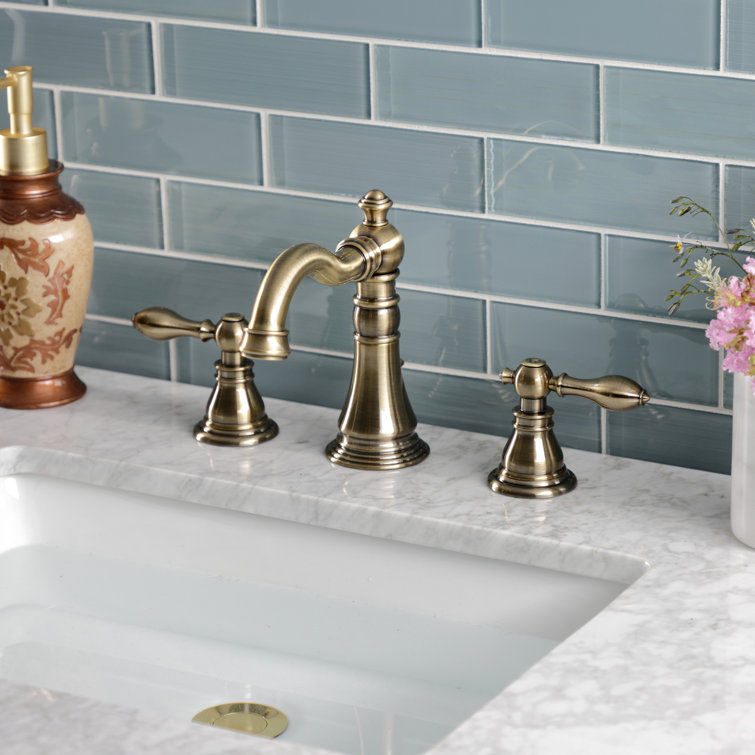 Elegant Matte Black and Brass Widespread Bathroom Faucet