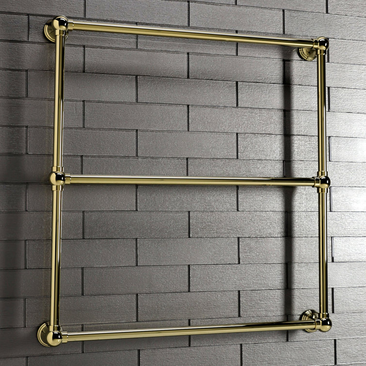 Polished Brass 30-Inch Wall Mounted 3-Bar Towel Rack