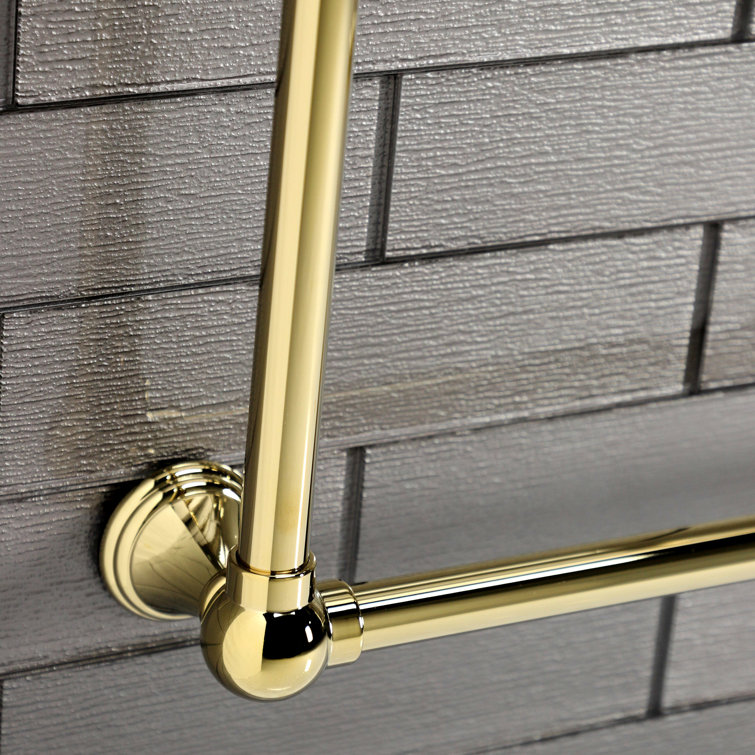 Maximilien Polished Brass 36-Inch Wall Mounted 3-Bar Towel Rack