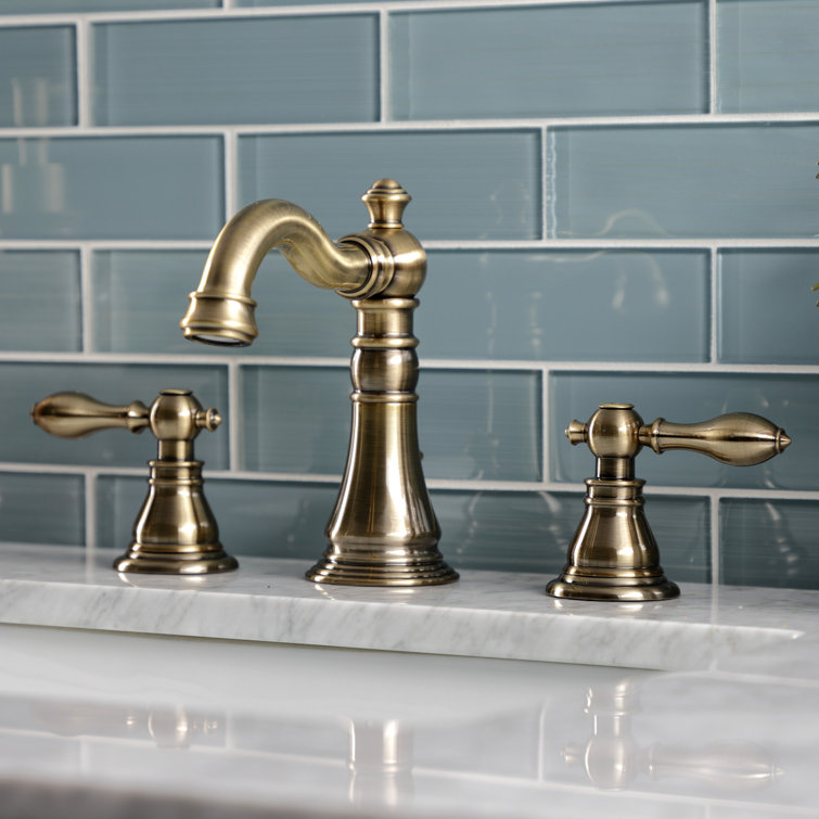 Elegant Matte Black and Brass Widespread Bathroom Faucet