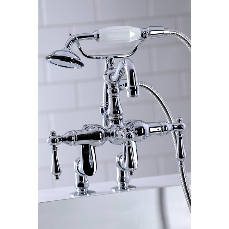 Polished Chrome Vintage Clawfoot Tub Faucet with Hand Shower