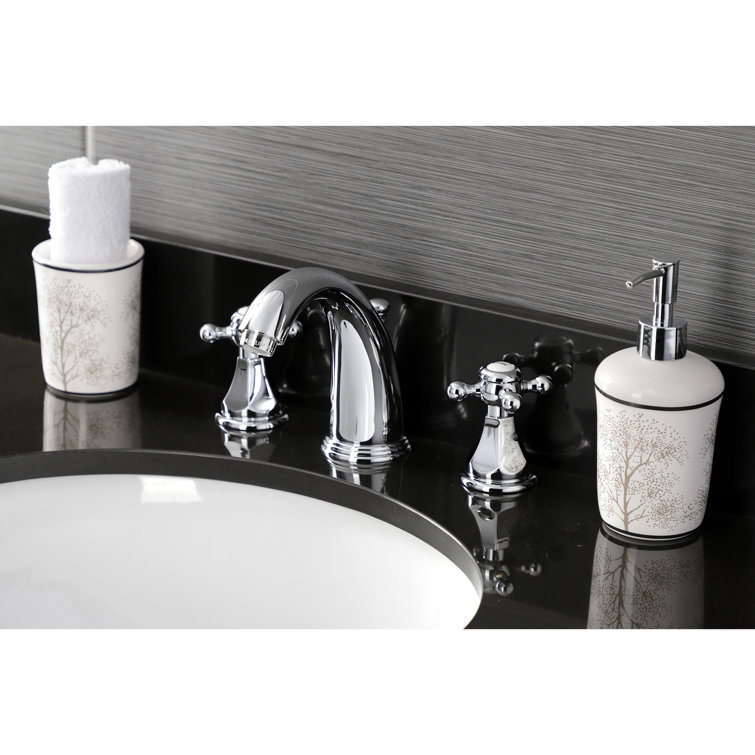 Metropolitan Polished Chrome Widespread Bathroom Faucet with Dual Cross Handles