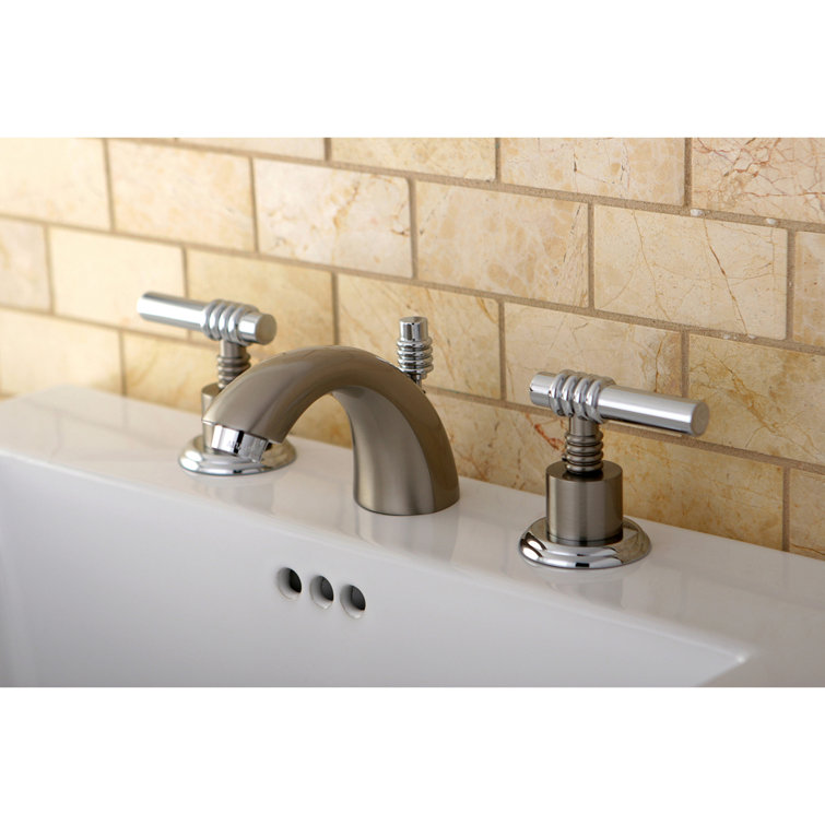 Elegant Traditional Mini-Widespread Bathroom Faucet in Brushed Nickel/Chrome