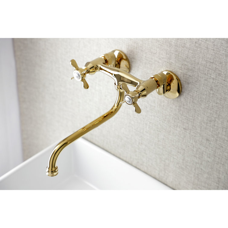 Essex Polished Brass Two-Handle Wall Mounted Bathroom Faucet