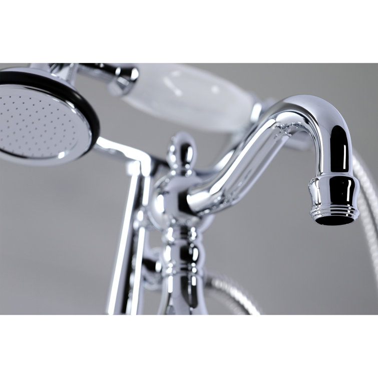 Polished Chrome Vintage Clawfoot Tub Faucet with Hand Shower