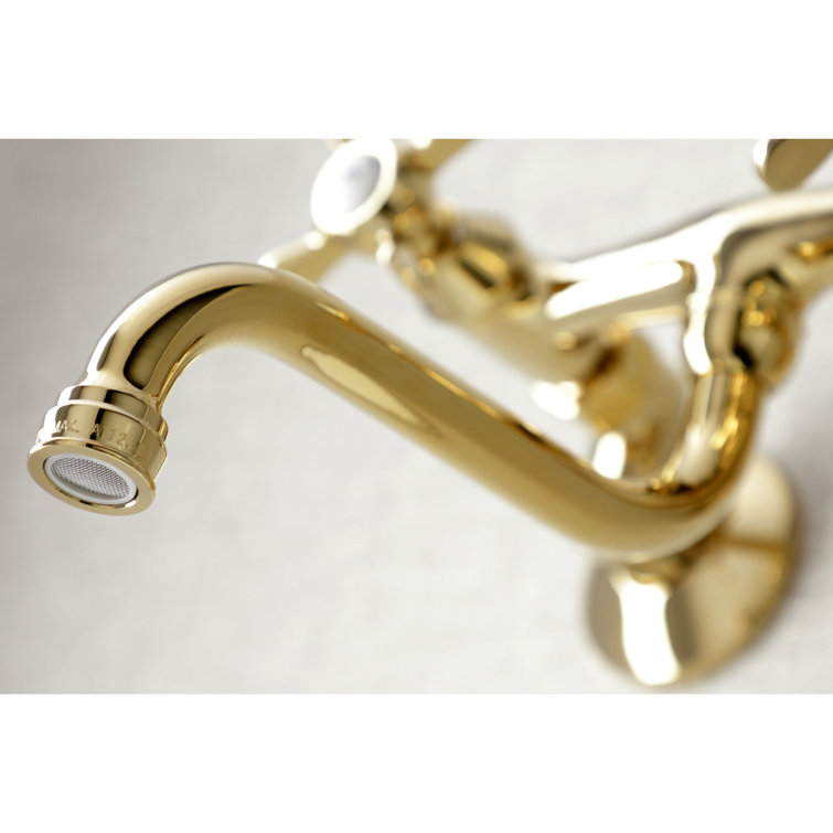 Essex Polished Brass Two-Handle Wall Mount Bathroom Faucet