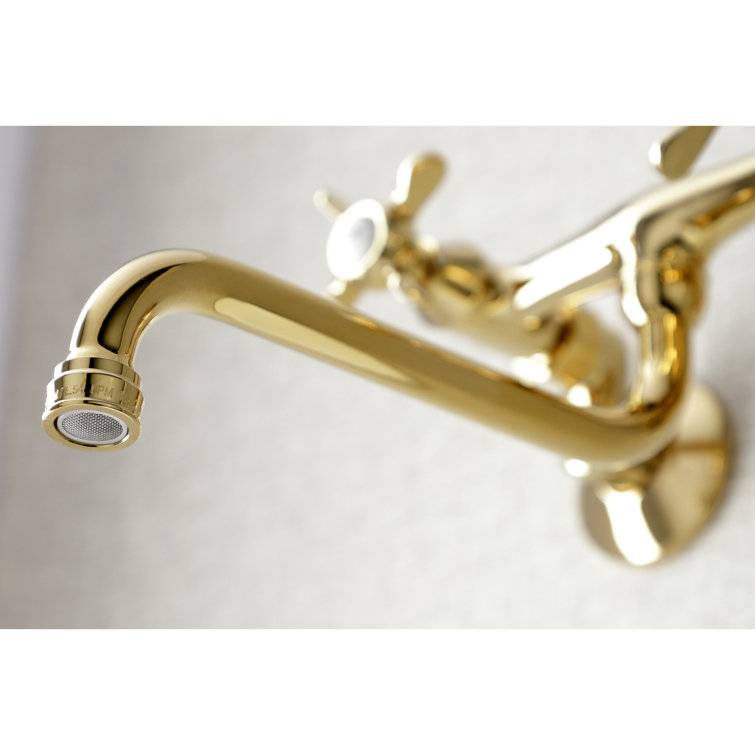 Essex Polished Brass Two-Handle Wall Mounted Bathroom Faucet