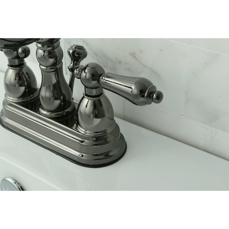 Onyx Inspired 4" Centerset Black Stainless Steel Bathroom Faucet