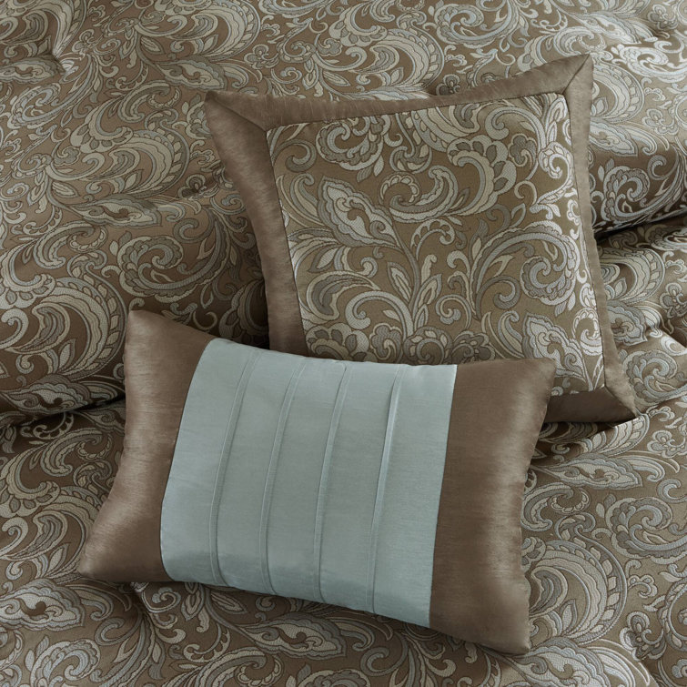 Brystol 24-Piece Blue and Brown Queen Comforter Set