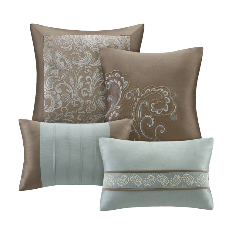 Brystol 24-Piece Blue and Brown Queen Comforter Set