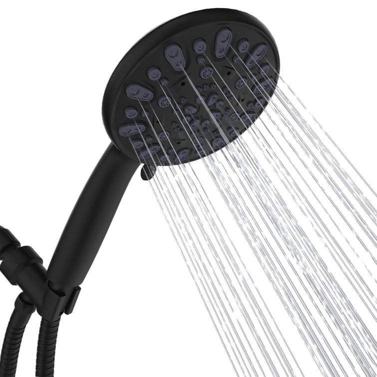 Matte Black 7-Mode Handheld Shower Head with Long Hose