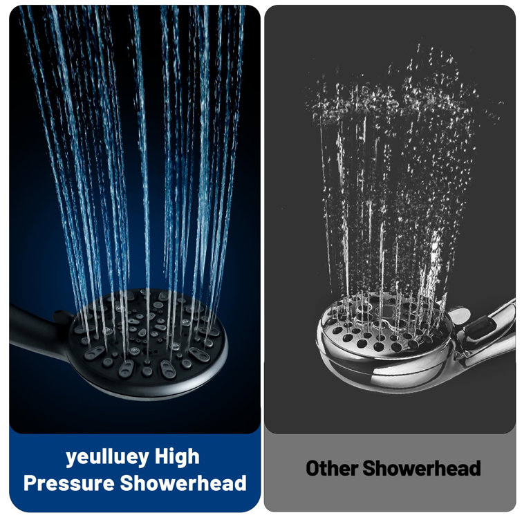 Matte Black 7-Mode Handheld Shower Head with Long Hose