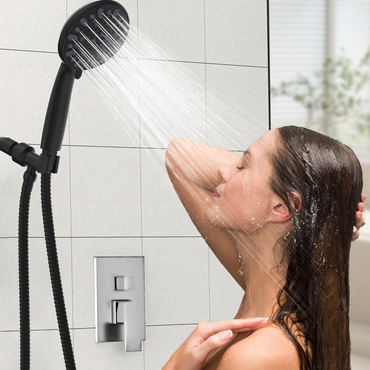 Matte Black 7-Mode Handheld Shower Head with Long Hose