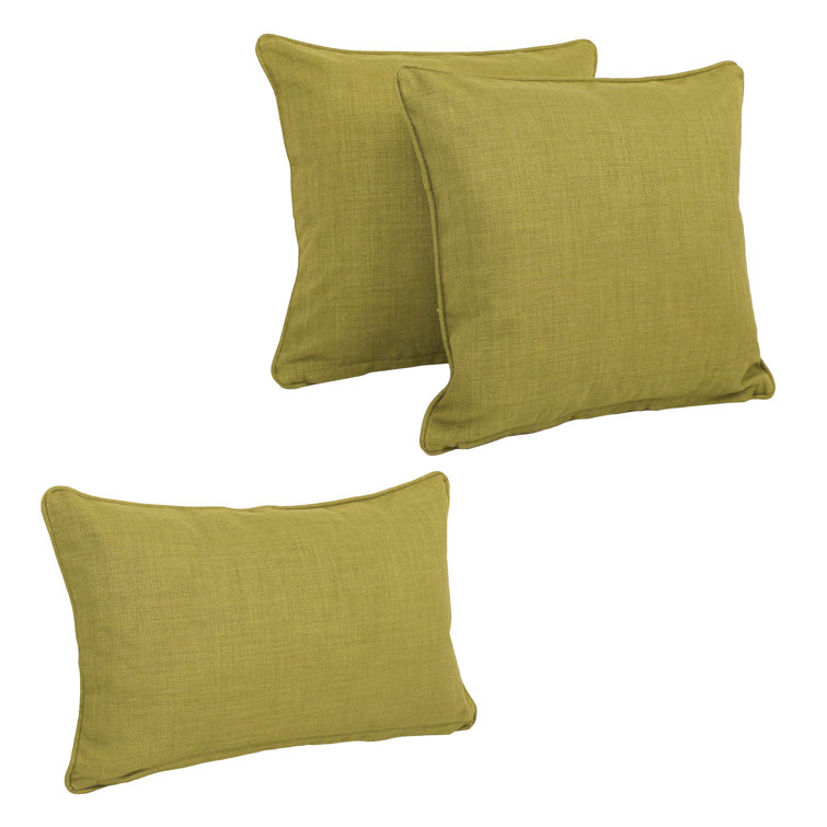 Avocado Green Indoor/Outdoor Polyester Throw Pillow Set