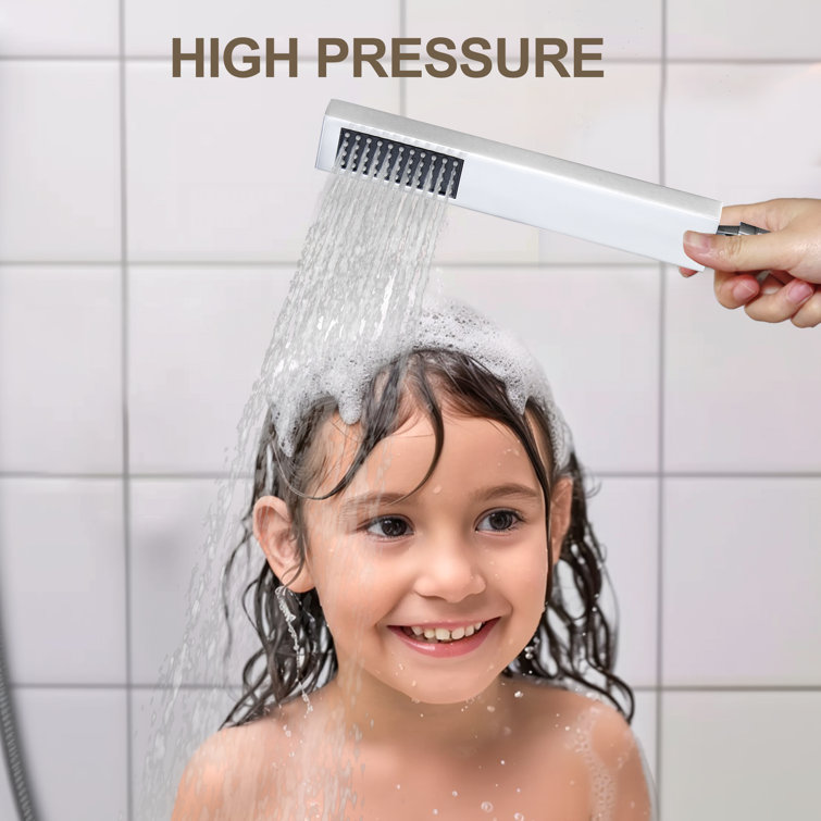 12 Inch Chrome LED Wall Mounted Rain Shower System with Handheld and Body Jets