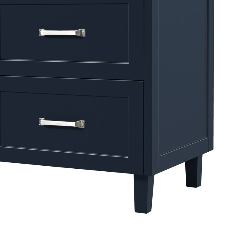 Monroe 66" Midnight Blue Double Sink Vanity with Carrara White Quartz Top