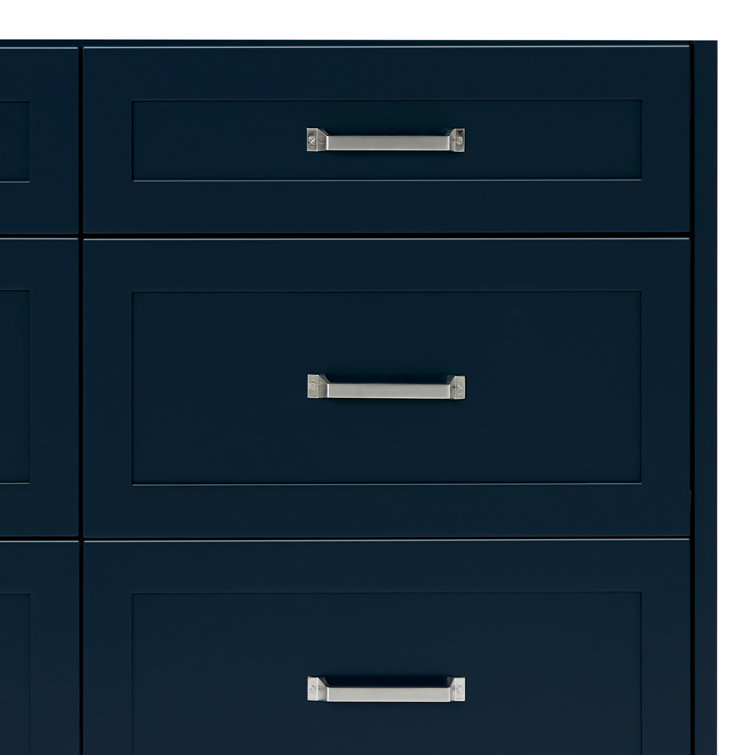 Monroe 66" Midnight Blue Double Sink Vanity with Carrara White Quartz Top