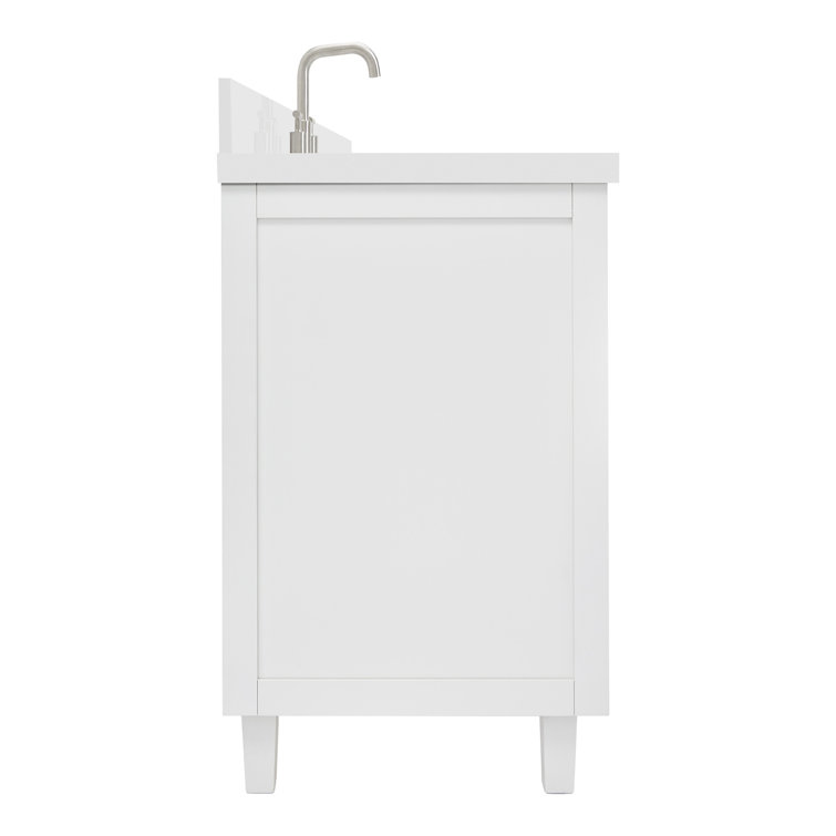 Monroe 67" White Wood Single Vanity with Quartz Top