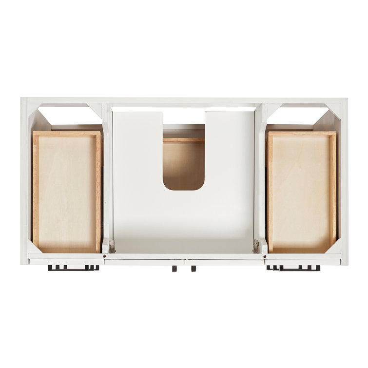 Kelly 43" White Wood Single Sink Vanity with Quartz Top
