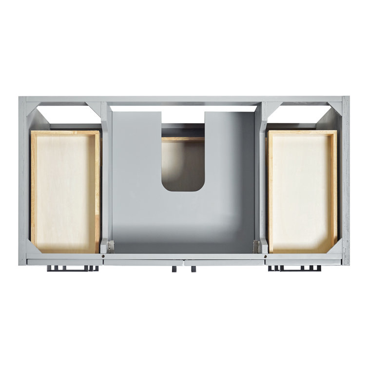Kelly 42" Gray Wood Single Sink Vanity with Carrara Quartz Top