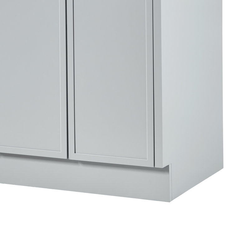 Kelly 60-inch Light Gray Wood Double Freestanding Vanity Cabinet