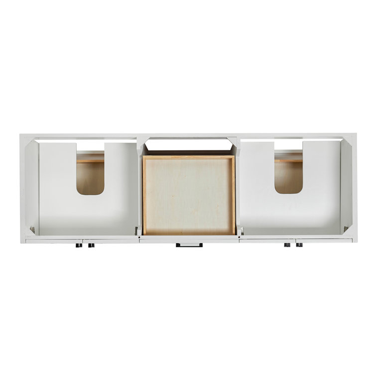 Kelly 67" White Double Sink Vanity with Carrara Marble Top