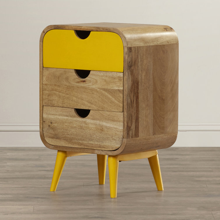 Danville Mango Wood Yellow Accent Nightstand