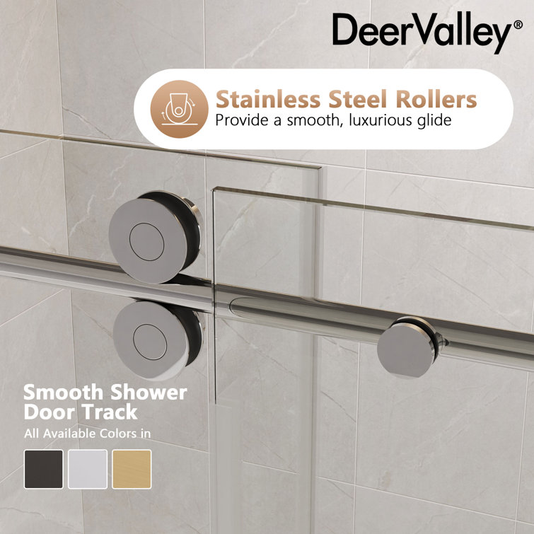 Concord 60" Frameless Sliding Shower Door with Chrome Finish