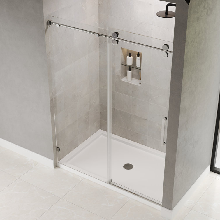 Concord 60" Frameless Sliding Shower Door with Chrome Finish
