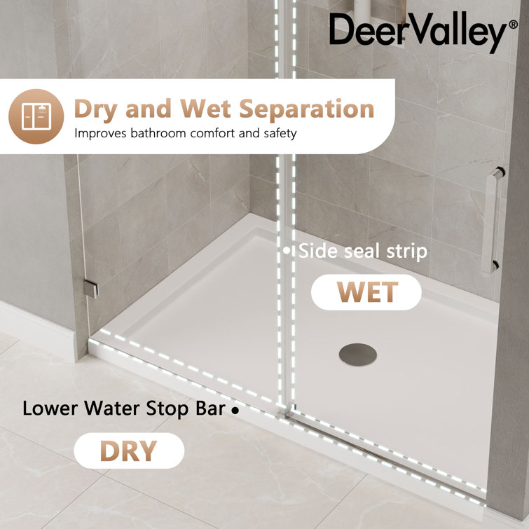 Concord 60" Frameless Sliding Shower Door with Chrome Finish