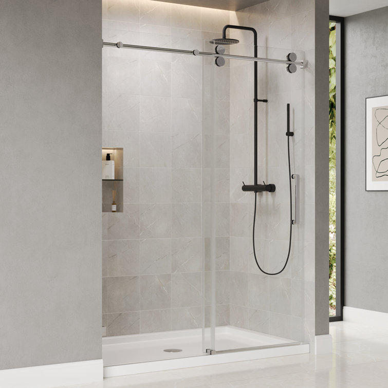 Concord 60" Frameless Sliding Shower Door with Chrome Finish