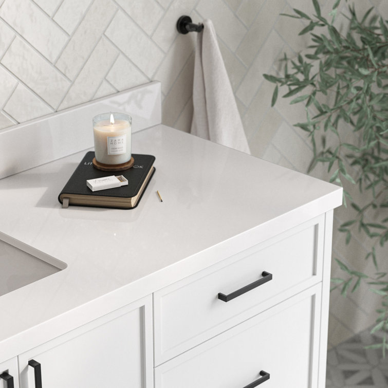 Kelly 67" White Wood Single Sink Vanity with Quartz Top