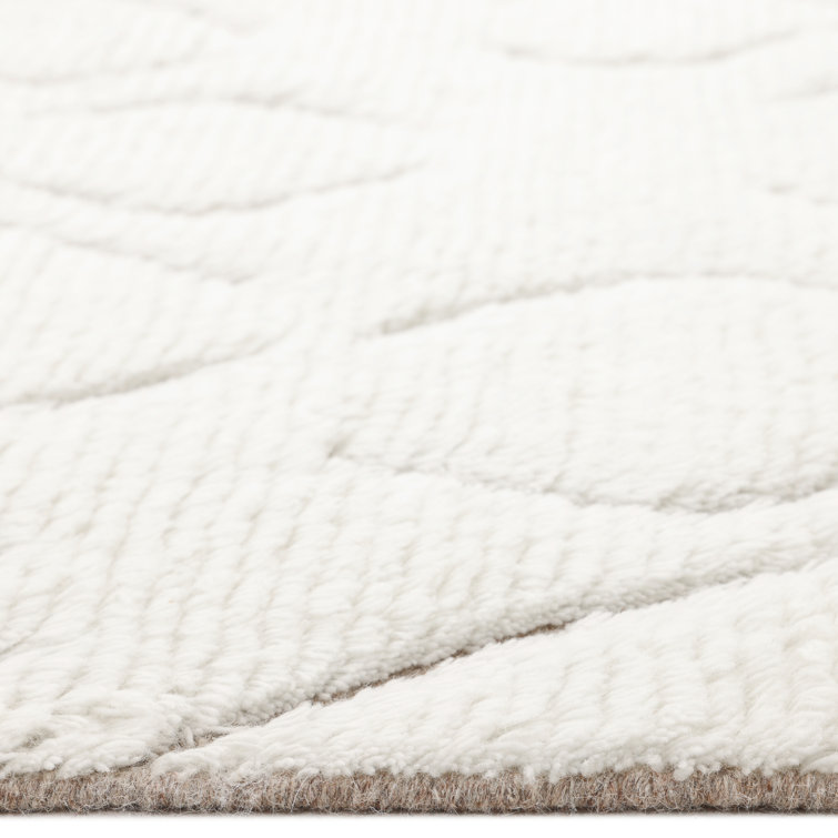 Ivory Hand-knotted Wool Rectangular Area Rug 9' x 12'