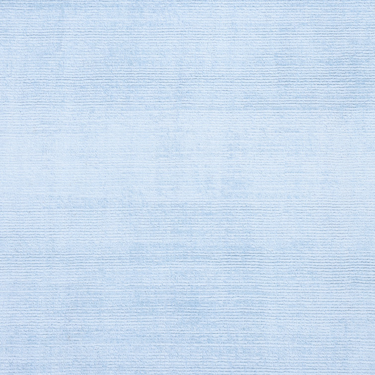 Elegant Hand-Loomed Viscose 8'x10' Light Blue Area Rug