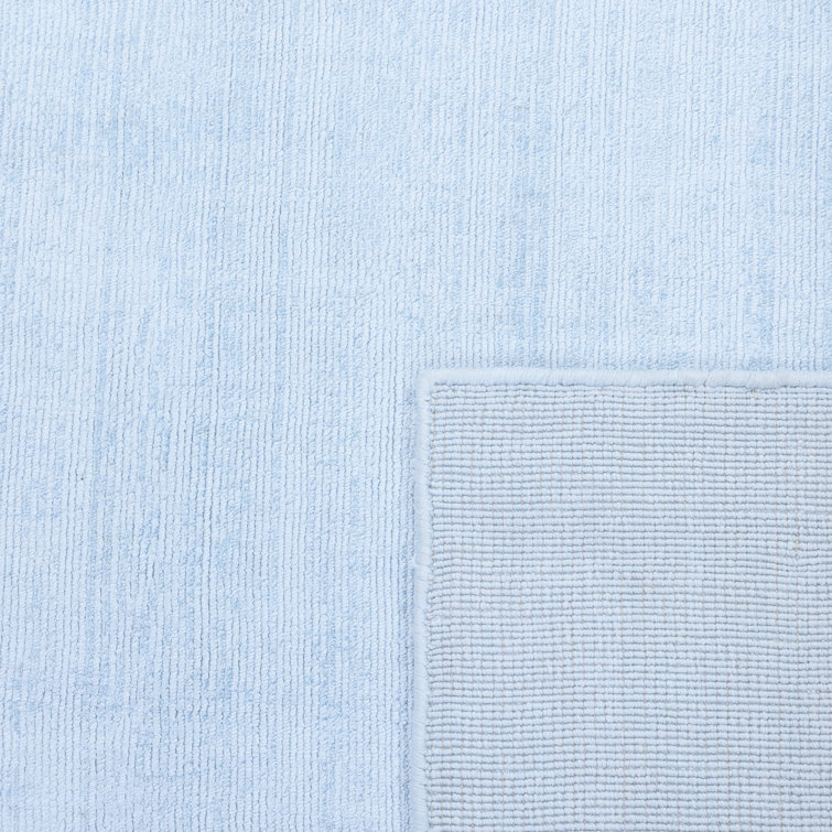 Elegant Hand-Loomed Viscose 8'x10' Light Blue Area Rug