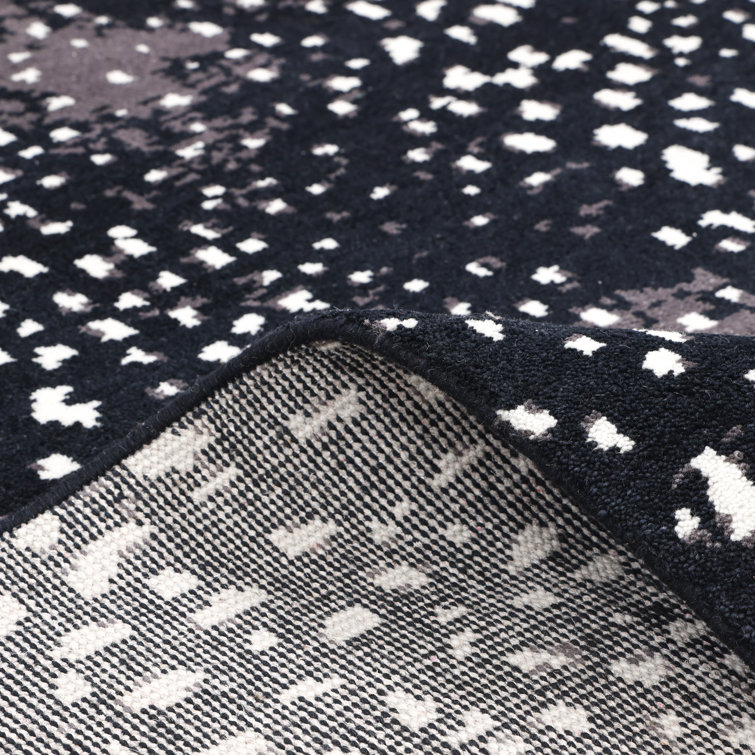 Handmade Black and Gray Wool 9' x 12' Area Rug