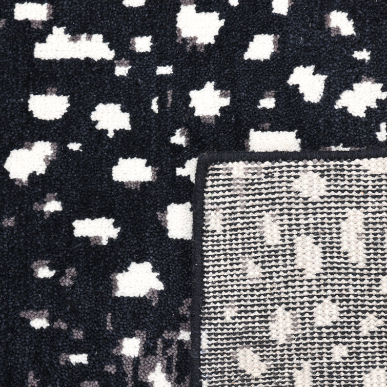 Handmade Black and Gray Wool 9' x 12' Area Rug