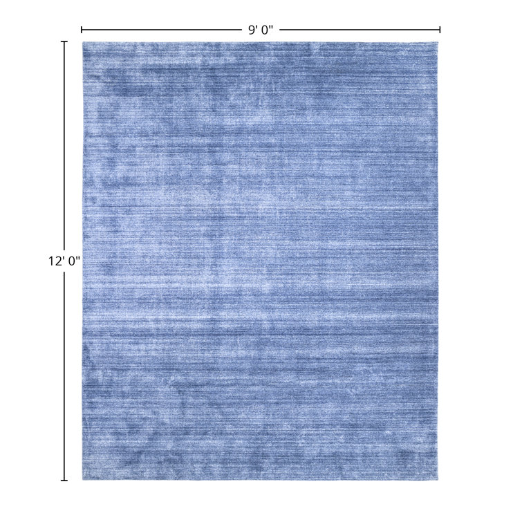 Harbor Stripe Hand-Knotted Denim Wool-Blend 9' x 12' Area Rug