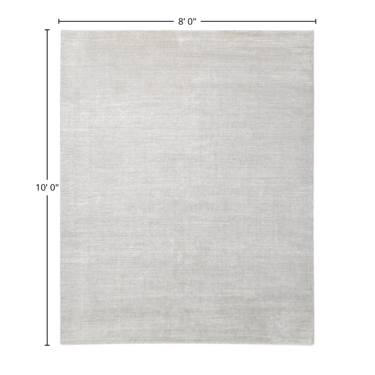 Mist Luminescent 8' x 10' Hand-Knotted Wool & Viscose Rug