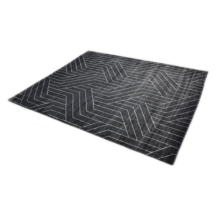 Elysian Gray Hand-Knotted Wool and Viscose 8' x 10' Area Rug
