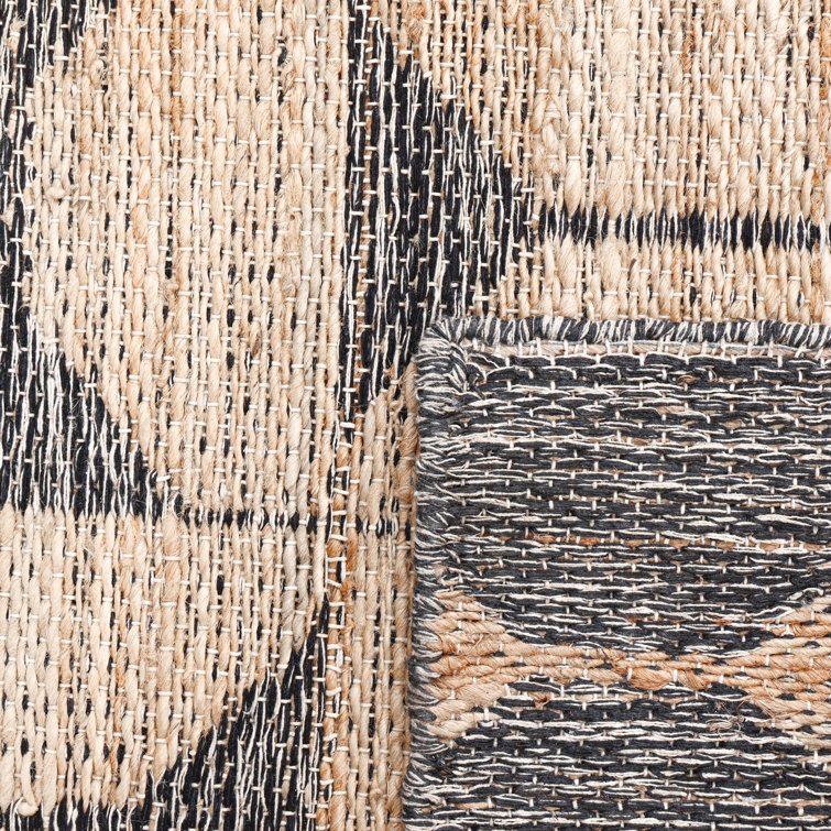 Transitional Handmade Flatweave Runner Rug in Black and Brown