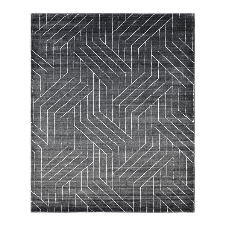 Elysian Gray Hand-Knotted Wool and Viscose 8' x 10' Area Rug