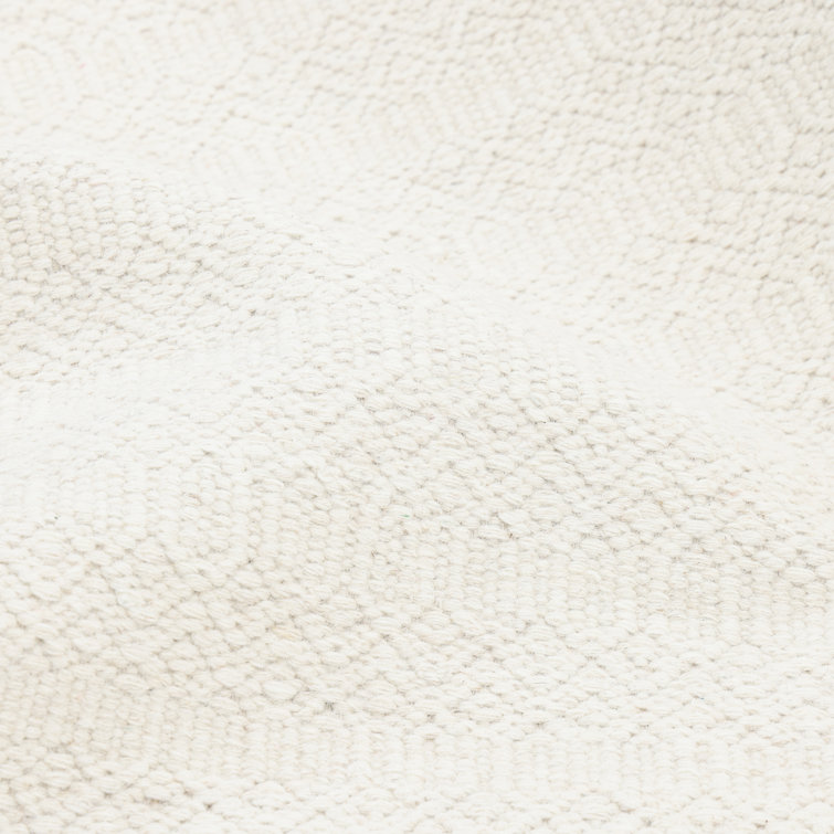 Handmade Ivory Wool 60'' x 36'' Flatweave Area Rug