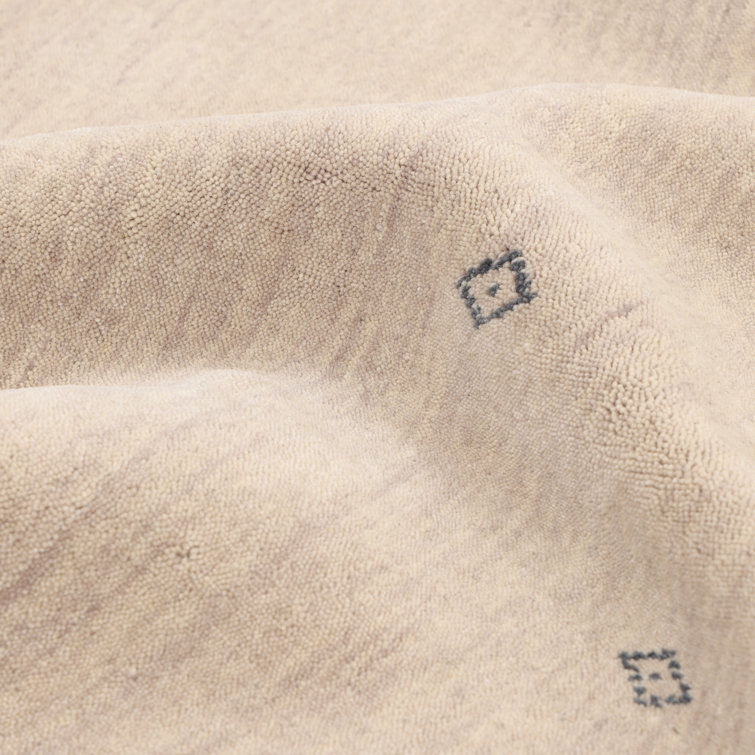Natural Hand-Knotted Geometric Wool Area Rug 3' x 5'