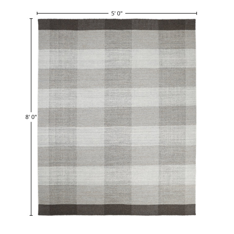 Elysian Gray 8' x 10' Handwoven Wool Blend Easy-Care Rug