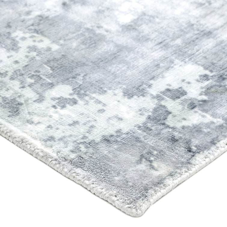 Ivory Abstract Handmade Viscose 9' x 12' Area Rug