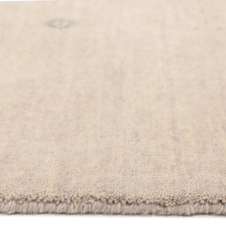 Natural Hand-Knotted Geometric Wool Area Rug 3' x 5'