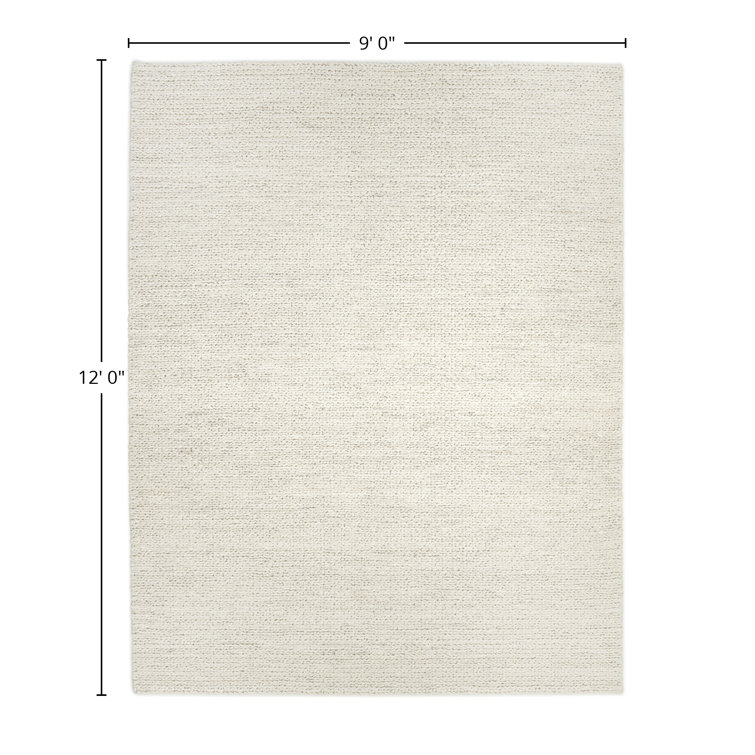 Transitional Hand-Knotted Beige Cotton Area Rug, 9' x 12'